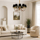 HDC 800mm Luxury Gold & Black Fabric Shade Chandelier for Bedroom, Living Room