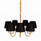 HDC 800mm Luxury Gold & Black Fabric Shade Chandelier for Bedroom, Living Room