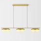 HDC 1200m Modern Gold 6-Light Linear Glass Chandelier for Dining Area, Kitchen Island
