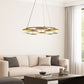 HDC 800mm Modern Golden LED Ring Chandelier for Bedroom, Hotel Lobby