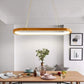 HDC 920mm Modern Wooden Linear LED Chandelier for Dining Area, Kitchen Island