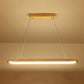 HDC 920mm Modern Wooden Linear LED Chandelier for Dining Area, Kitchen Island