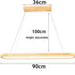 HDC 920mm Modern Wooden Linear LED Chandelier for Dining Area, Kitchen Island
