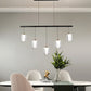 HDC 1000mm Modern 5-Light Linear Glass Pendant Chandelier for Living Room