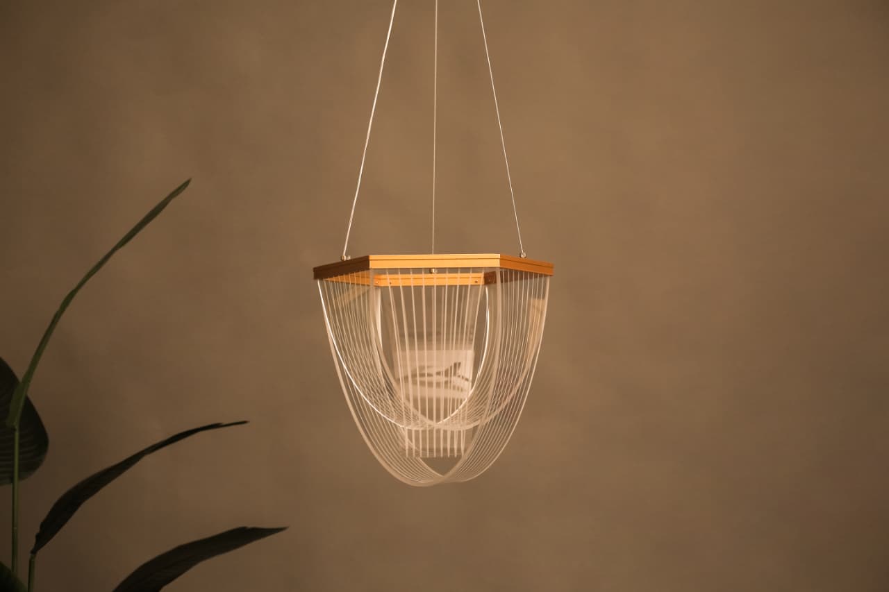 HDC Modern Gold Acrylic LED Hanging Chandelier for Bedroom, Living Room