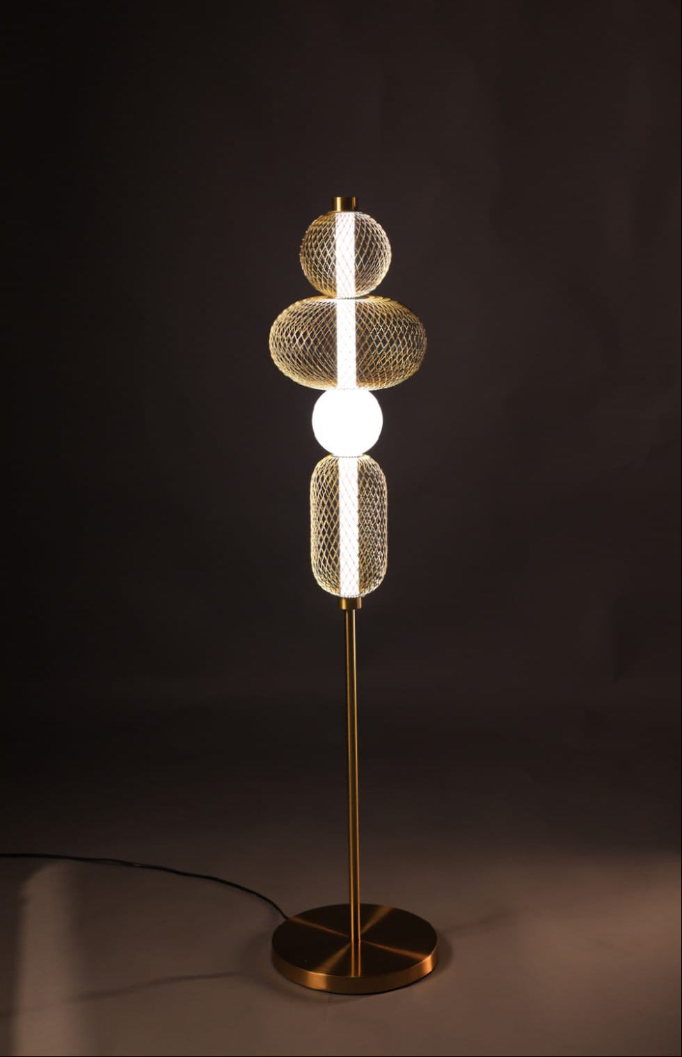 HDC Modern Gold Mesh Designer Floor Lamp for Bedroom, Living Room
