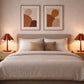 HDC Modern Maroon Pleated Resin Table Lamp for Living Room, Study Room