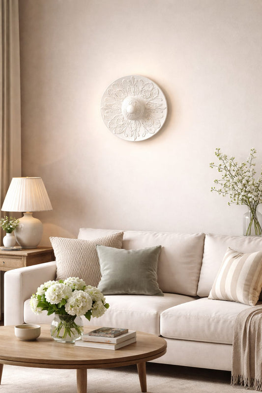HDC Luxury White Resin Decorative LED Wall Light for Living Room, Bedroom