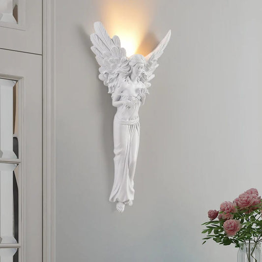HDC Luxury Angel Wings Resin LED Wall Light for Living Room, Bedroom