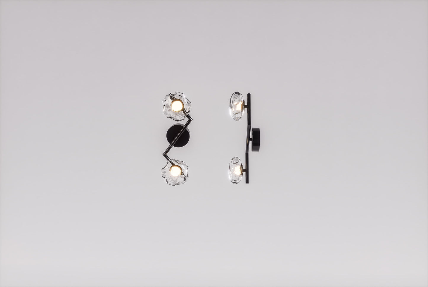 HDC Modern Dual Flower Glass Wall Light for Bedroom, Living Room