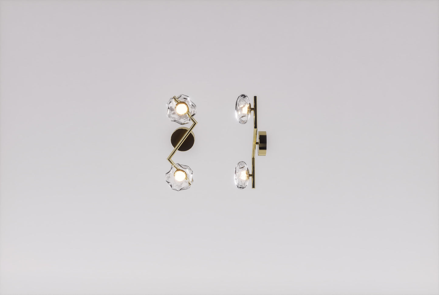 HDC Modern Dual Flower Glass Wall Light for Bedroom, Living Room