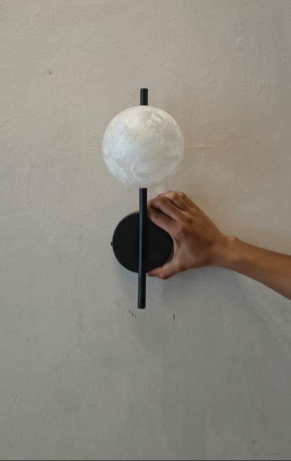 HDC Luxury Marble Glass Wall Light for Bedroom, Living Room