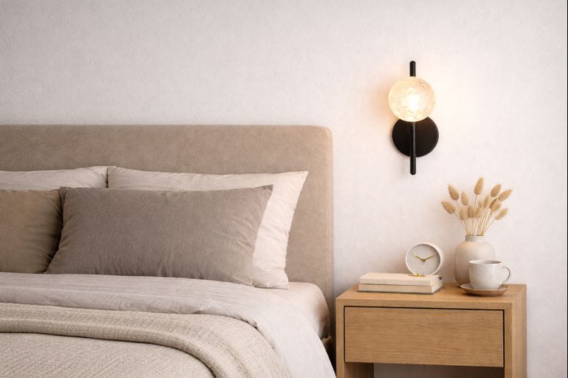 HDC Luxury Marble Glass Wall Light for Bedroom, Living Room