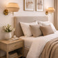 HDC Luxury Jute Fabric Wall Light in Gold Finish
