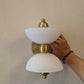 HDC Luxury Gold Frosted Glass Wall Light for Bedroom, Living Room