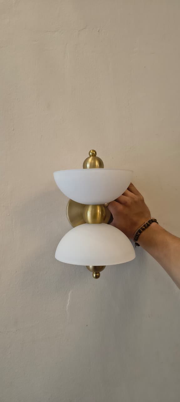 HDC Luxury Gold Frosted Glass Wall Light for Bedroom, Living Room