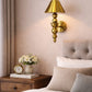 HDC Luxury Antique Brass Cone Shade Wall Light