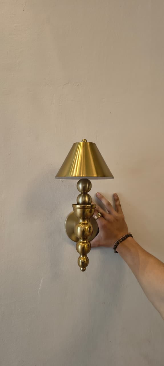 HDC Luxury Antique Brass Cone Shade Wall Light