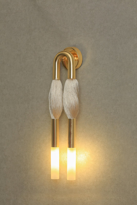 HDC Luxury Antique Copper Silk Dual Tube Wall Light
