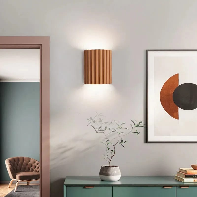 HDC Luxury Ribbed Resin Wall Light for Living Room, Bedroom, Staircase, Hallway