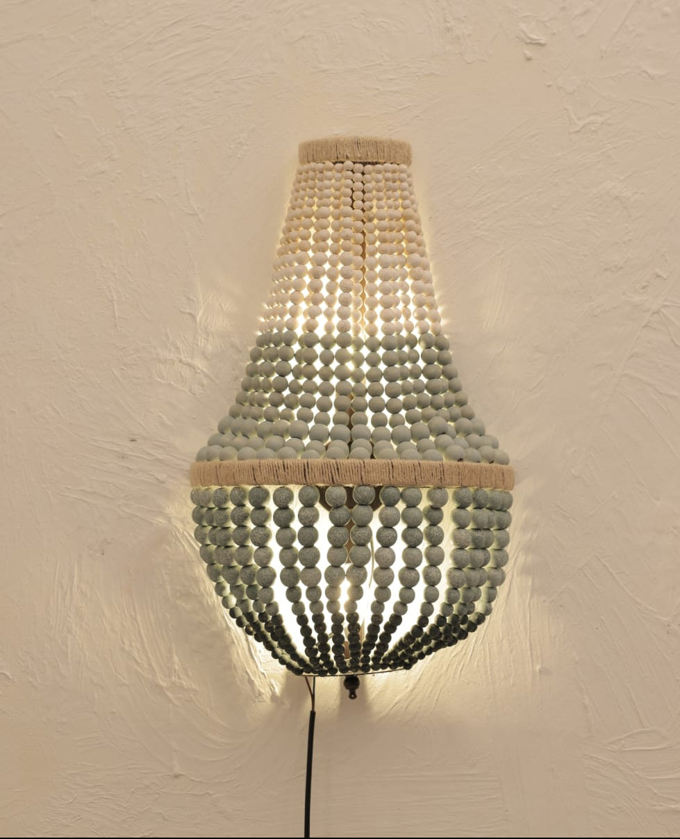 HDC Luxury Wooden Beaded Decorative Wall Light for Bedroom, Living Room