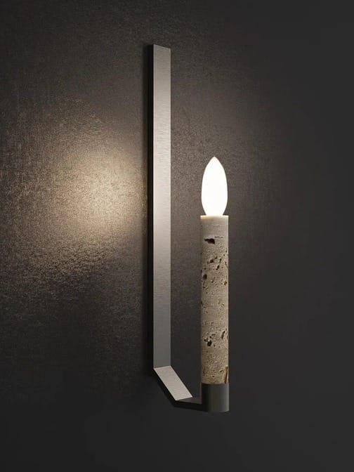 HDC Luxury Marble & Wood Candle Style Wall Light