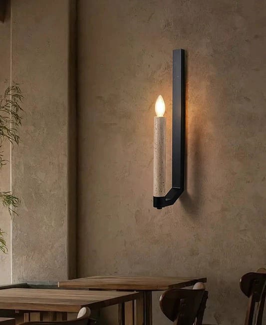 HDC Luxury Marble & Wood Candle Style Wall Light