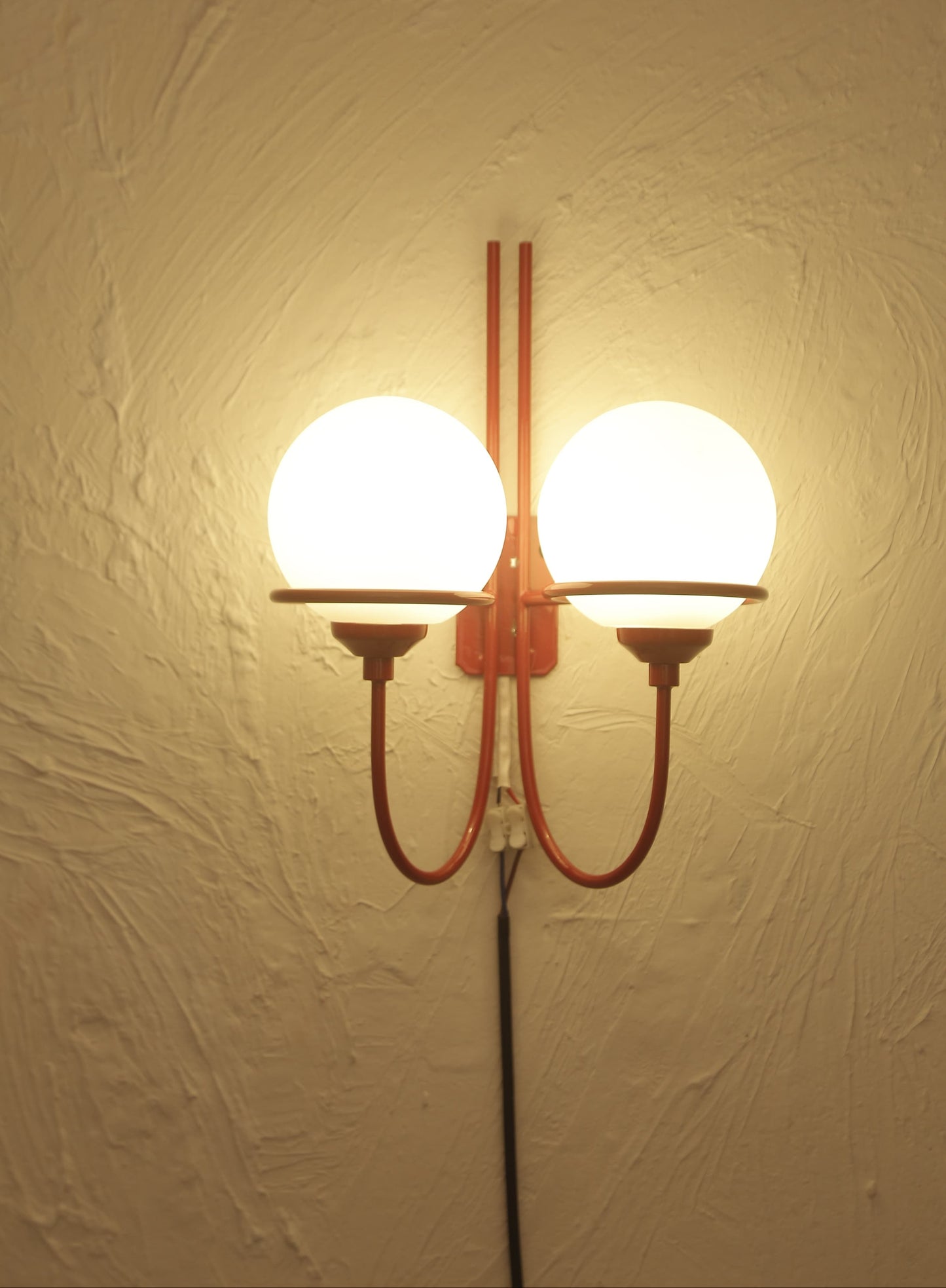 HDC Modern Double Frosted Glass Wall Light for Bedroom, Living Room