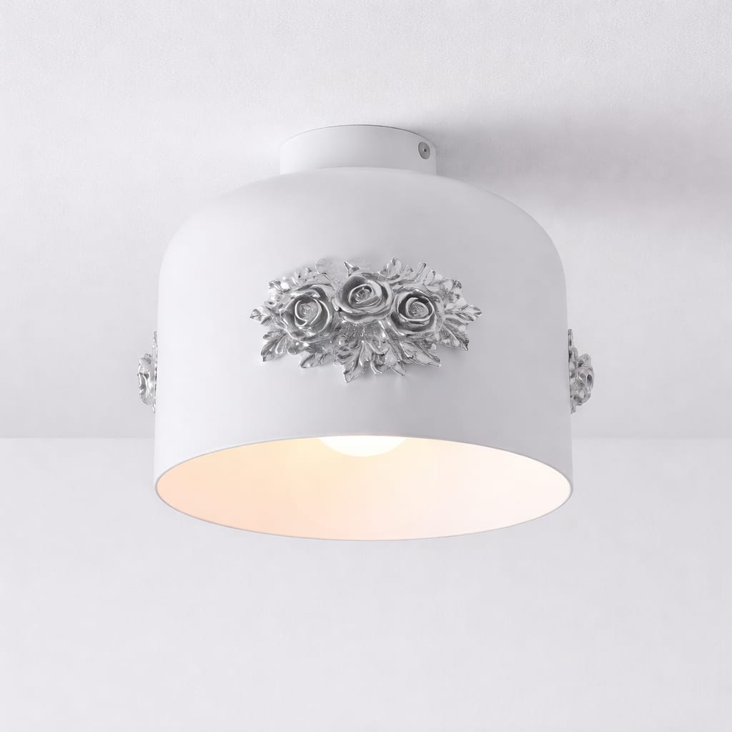 HDC 250mm Luxury Floral Metal Ceiling Light for Living Room, Bedroom, Hallway