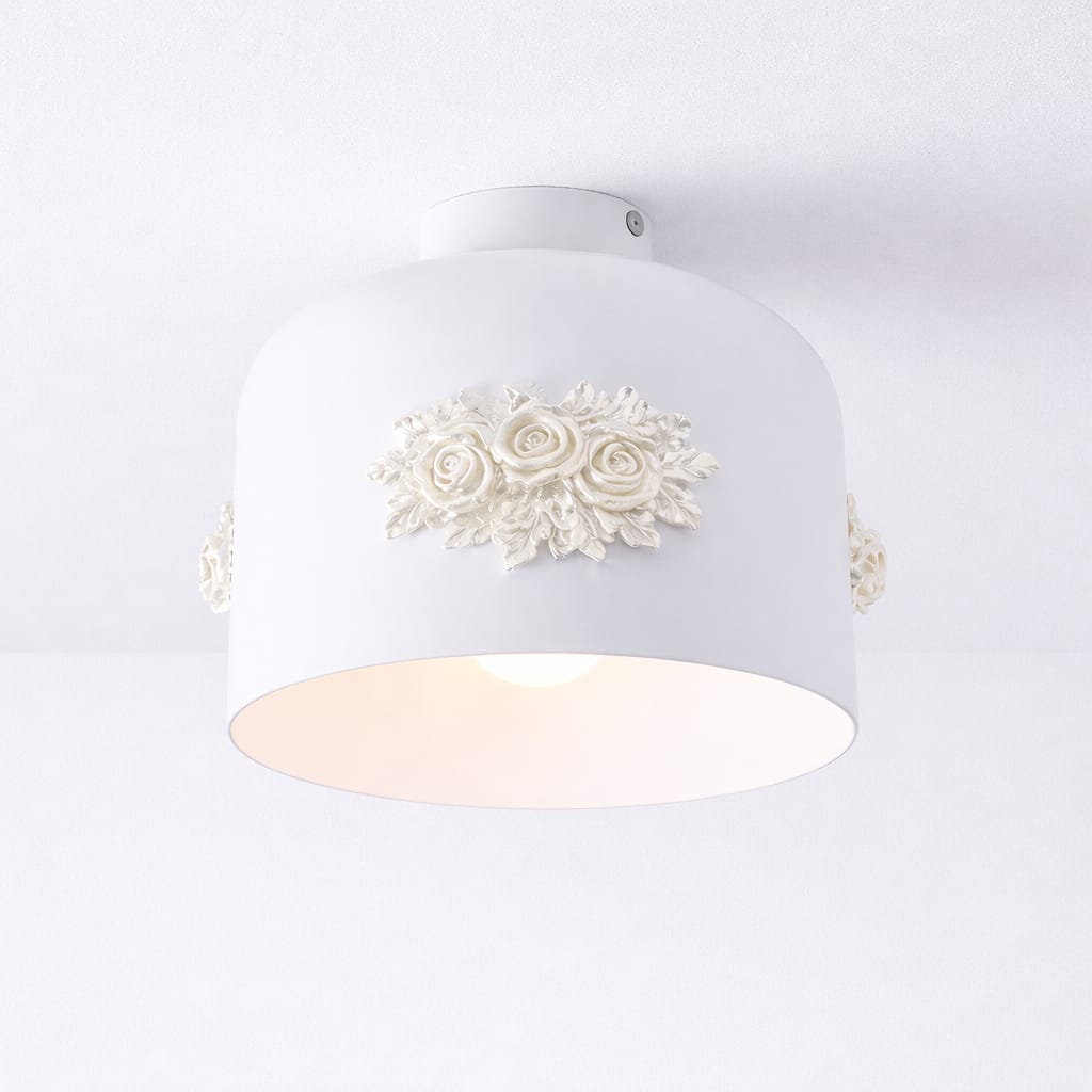 HDC 250mm Luxury Floral Metal Ceiling Light for Living Room, Bedroom, Hallway