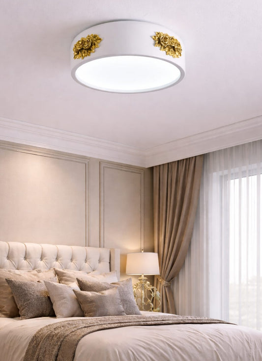 HDC Luxury Floral Round Ceiling Light for Bedroom