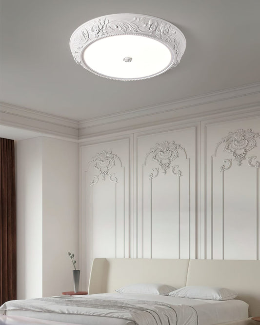 HDC Luxury Classic Floral Resin LED Ceiling Light for Bedroom, Living Room