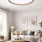 HDC Modern Round LED Ceiling Light with Wood Finish
