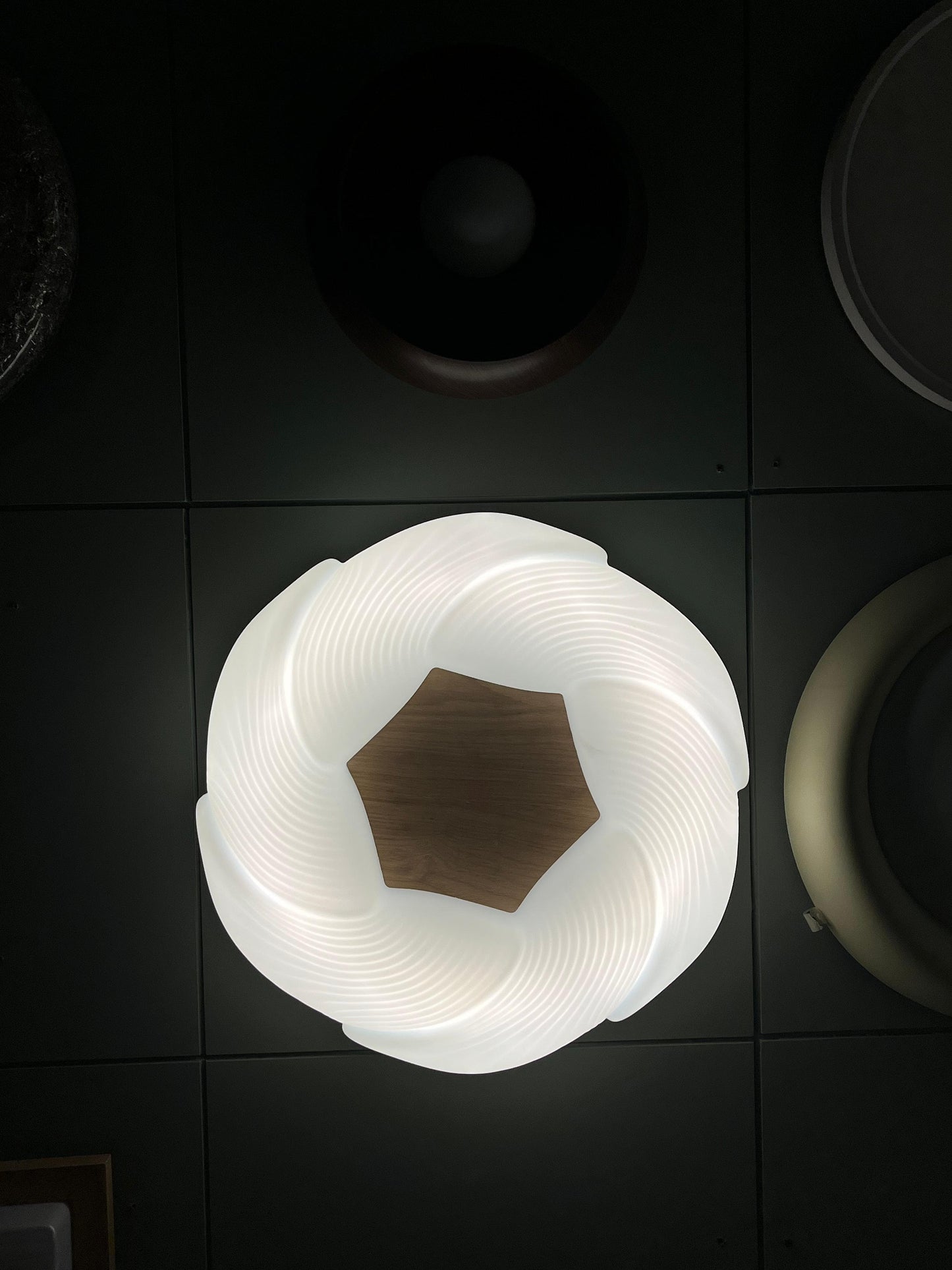 HDC 500mm Modern Wooden Acrylic LED Ceiling Light for Bedroom, Living Room