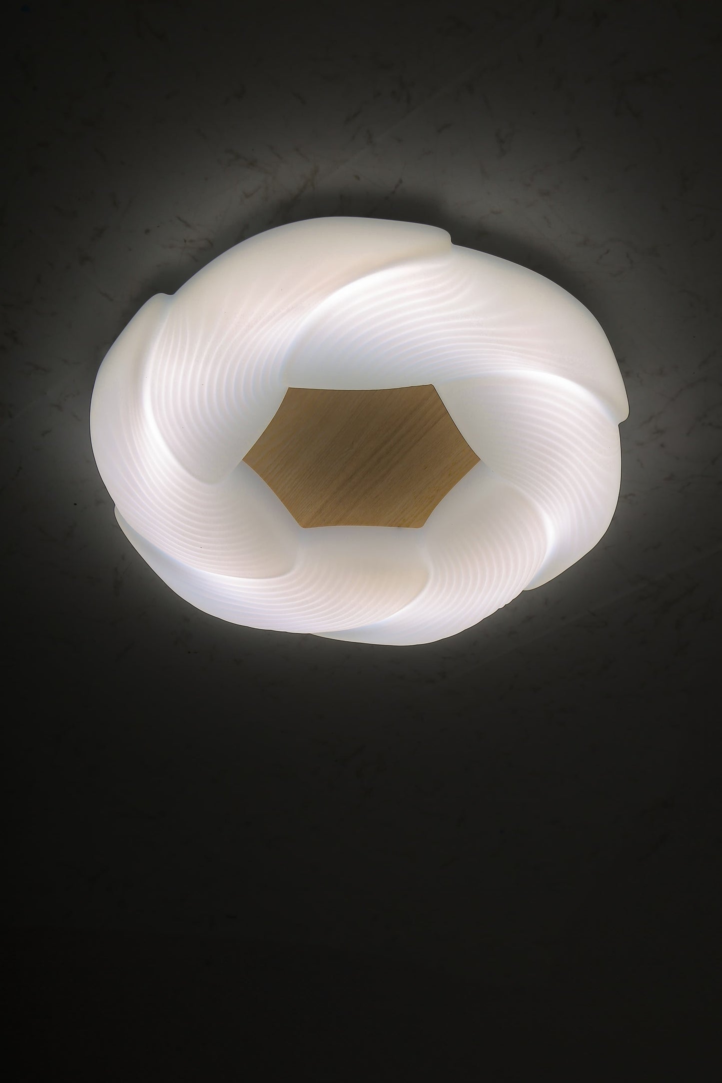 HDC 500mm Modern Wooden Acrylic LED Ceiling Light for Bedroom, Living Room