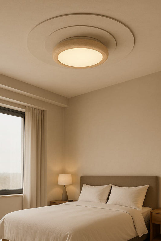 HDC Luxury Beige Marble LED Flush Ceiling Light