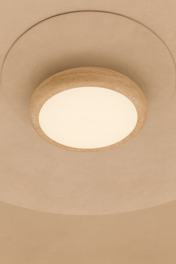 HDC Luxury Beige Marble LED Flush Ceiling Light