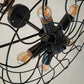 HDC Industrial Vintage Metal Cage Semi Flush Ceiling Light for Bedroom, Living Room