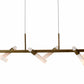 HDC Luxury Antique Brass Linear LED Chandelier with Marble Accents