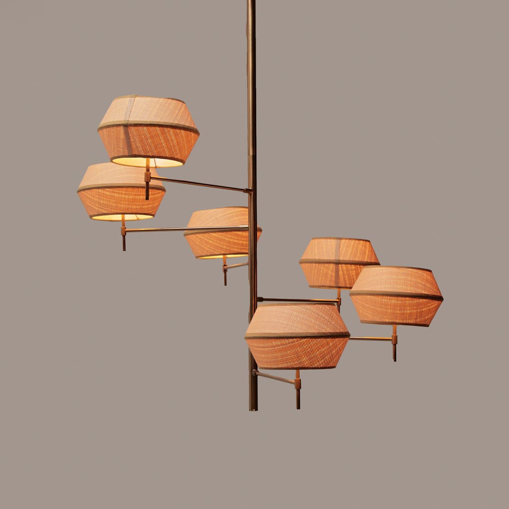 HDC Luxury Gold & Jute Multi-Light Chandelier