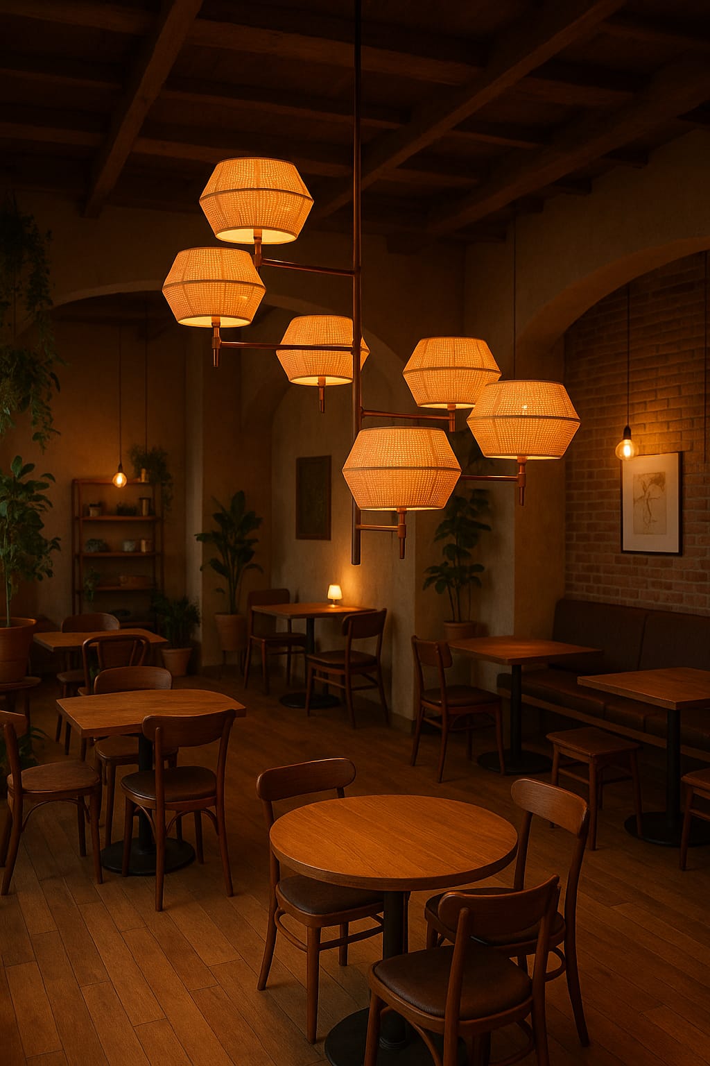 HDC Luxury Gold & Jute Multi-Light Chandelier
