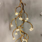HDC Luxury 16 Lights Floral Vine Resin Chandelier with Ceramic Blossom Shades for Bedroom, Living Room
