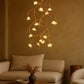 HDC Luxury 16 Lights Floral Vine Resin Chandelier with Ceramic Blossom Shades for Bedroom, Living Room