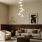 HDC Modern 10 Lights White Ceramic Cluster Pendant Chandelier for Bedroom, Living Room