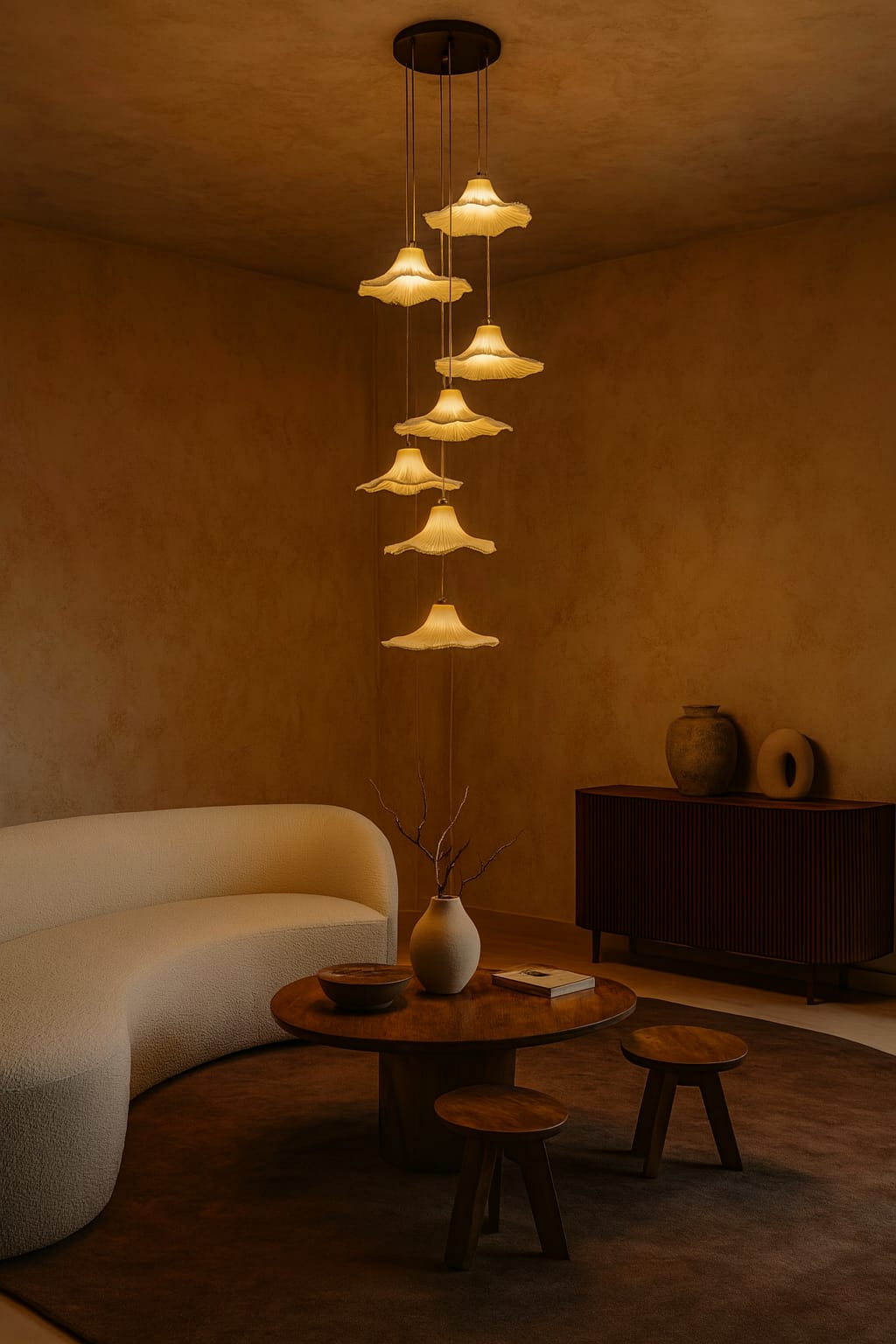 HDC Modern 10 Lights White Ceramic Cluster Pendant Chandelier for Bedroom, Living Room