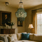 HDC Luxury Wooden Beaded Chandelier Light for Bedroom, Living Room