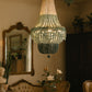 HDC Luxury Wooden Beaded Chandelier Light for Bedroom, Living Room