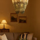 HDC Luxury Wooden Beaded Chandelier Light for Bedroom, Living Room