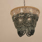 HDC Luxury Wooden Beaded Chandelier Light for Bedroom, Living Room