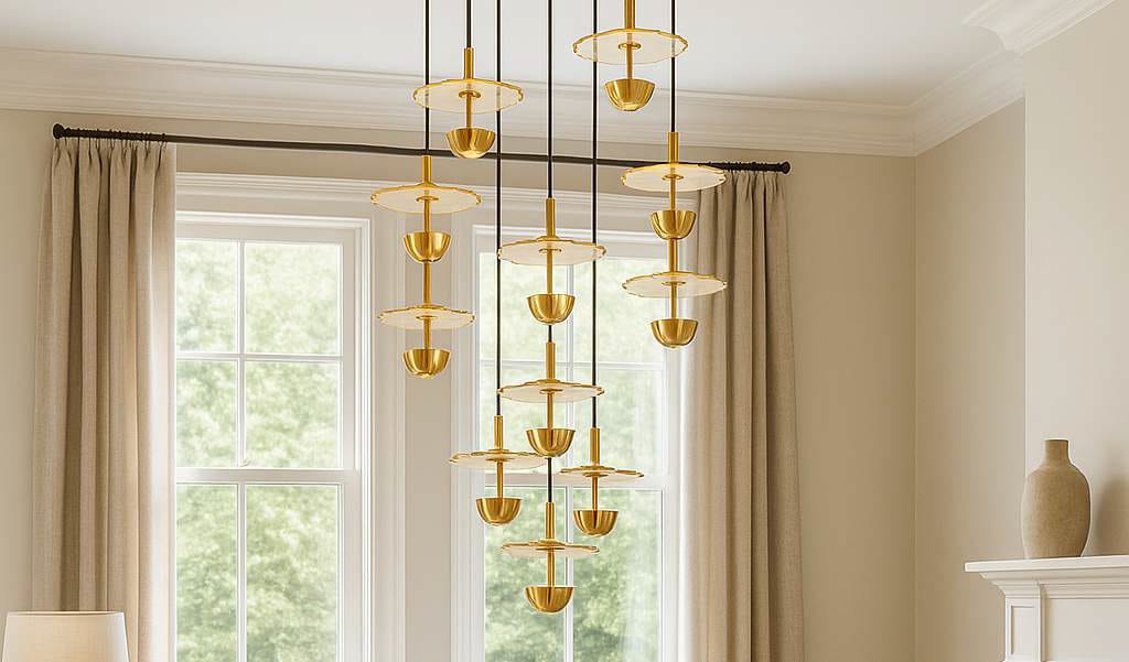 HDC Luxury White Ceramic Flower LED Chandelier